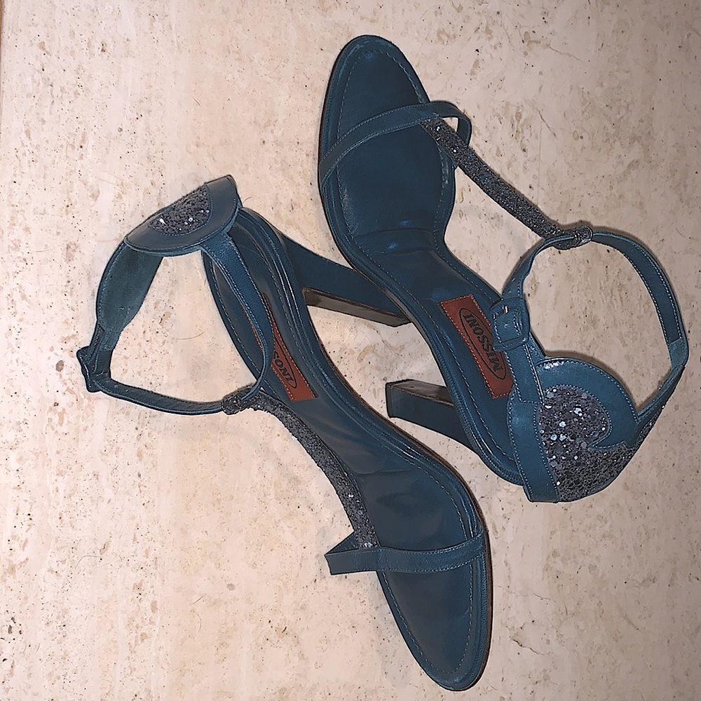 Missoni Teal Sparkle T-Strap Heels - Picture 5 of 6